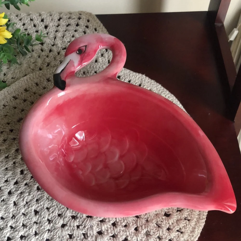Pink Flamingo Shaped Melamine Bowl